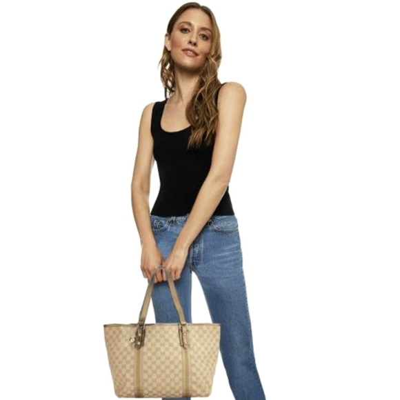 Authentic GUCCI Monogram GG Canvas Jolicoeur Pink and Gold Tote - Picture 14 of 14